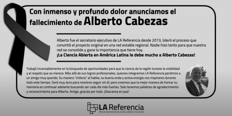 Con inmenso y profundo dolor anunciamos el fallecimiento de Alberto Cabezas